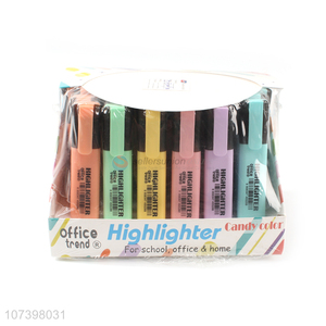 Most popular office school stationery quick dry plastic highlighter pen set