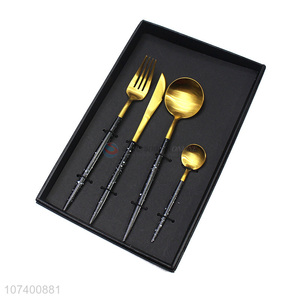 New design luxury stainless steel cutlery metal tableware set