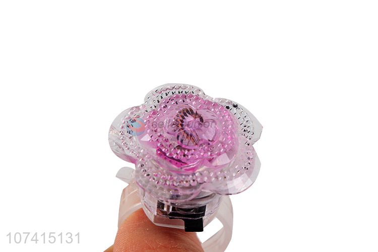 Top Selling Party Favors Novelty Flower Shape Plastic Led Flash Ring