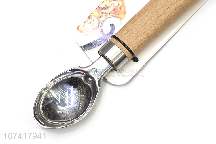 Wholesale Wooden Handle Stainless Steel Ice Cream Scoop