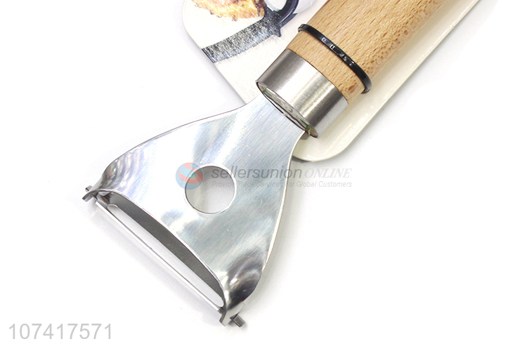 High Quality Vegetable & Fruit Peeler With Wooden Handle