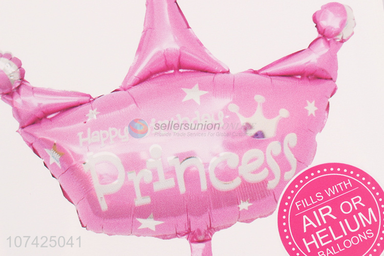 Latest arrival birthday party decoration princess crown balloon foil balloons