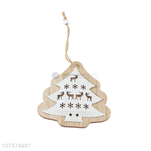 Promotional cheap Christmas hanging wooden decoration wooden star pendants