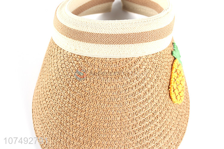 Wholesale Price Without Top Visor Caps Kids Summer Straw Sun Hats