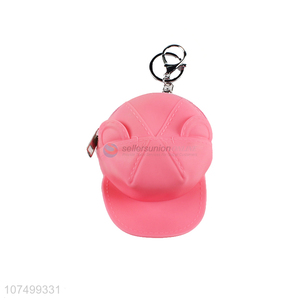 Hot Sale Baseball Cap Shape Silicone Coin Purse With Key Chain