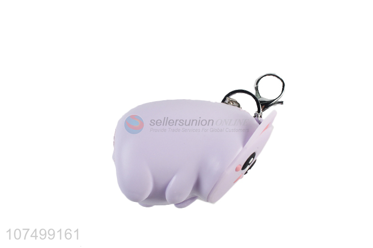 Cartoon Design Silicone Coin Purse With Key Chain