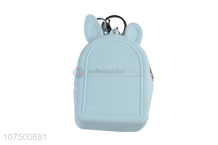 Excellent quality cartoon silicone coin pouch with key chain