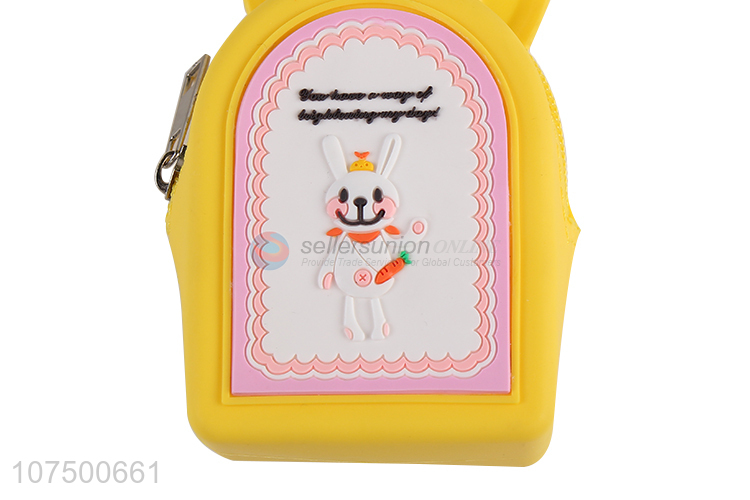 Bottom price lovely silicone change purse with key chain