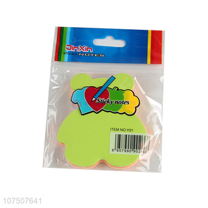 Cute Bear Shape Paper Sticky Notes Light Color Post-It Notes