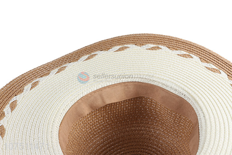 Fashionable design ladies outdoor travel paper straw hat sun hat