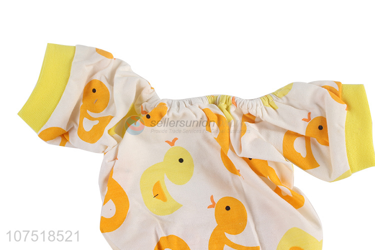 Hot sale pet clothing cartoon duck printed dog jacket