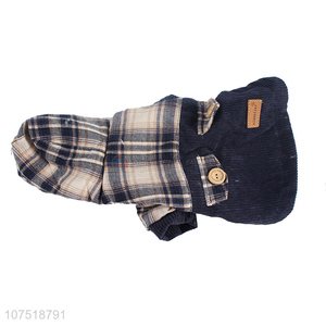 Factory direct sale dog apparel check pattern winter warm dog jacket