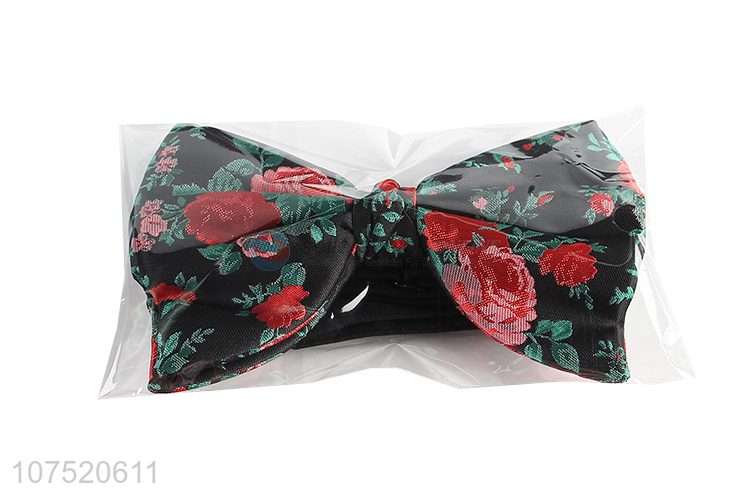 Best selling chic flower jacquard bow tie for adults