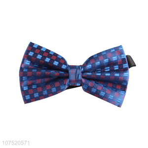 New products grid jacquard double-folded bow tie for men