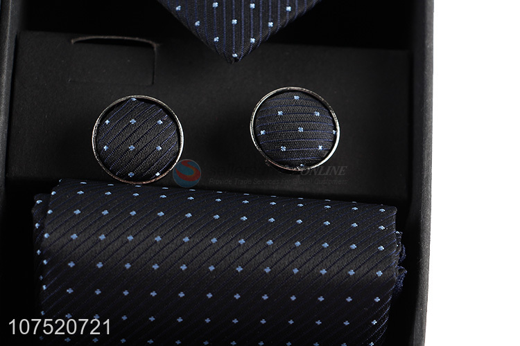 Most popular jacquard bow tie necktie and cufflinks set for men