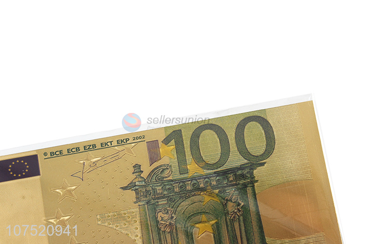 Factory direct sale 100 euros fake money paper money gold foil banknote