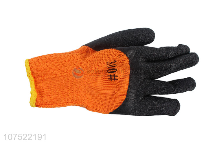 Hot selling latex coated safety gloves wear resistant foam gloves