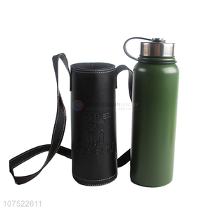 Good quality bpa free double-walled stainless steel vacuum cup with cup sleeve