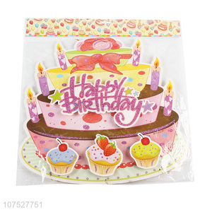 Top Quality Cake Shape Birthday Party Decoration Wall Sticker