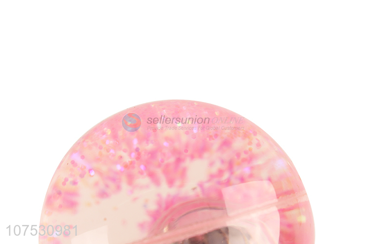 Low price led flashing glitter bouncing tpu ball with strawberry card