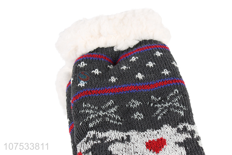 Factory direct sale women thermal slipper socks with fleece lining