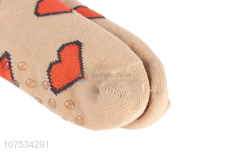 High quality women thermal slipper socks with fleece lining