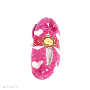 Promotional fashionable pattern women plush slipper floor shoes