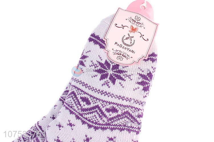 Good quality women winter socks fleece-lined slipper socks