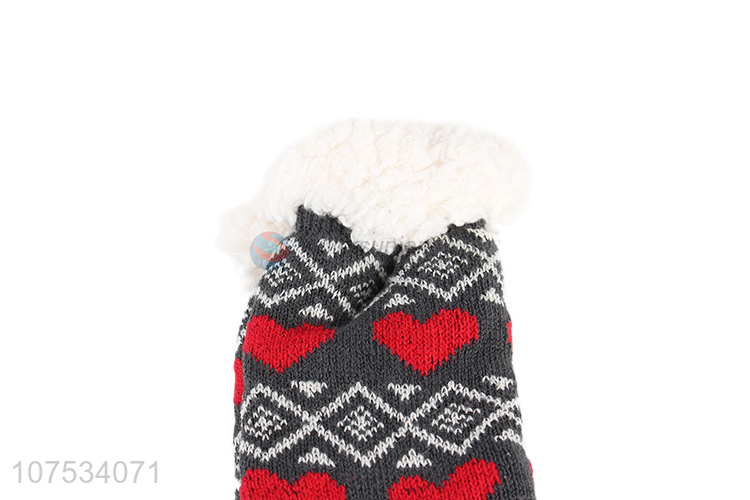 Factory direct sale women winter socks fleece-lined slipper socks