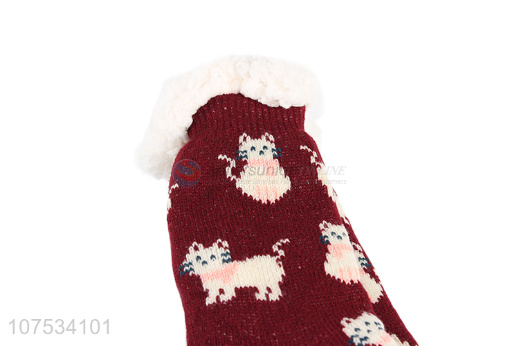 Latest arrival ladies indoor socks fleece lining floor socks