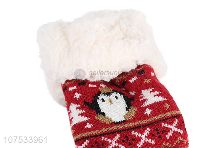 Promotional women indoor slipper socks with plush lining