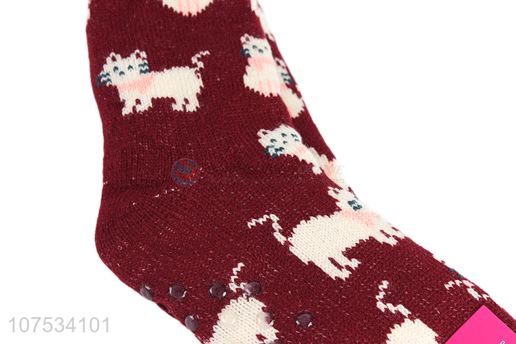 Latest arrival ladies indoor socks fleece lining floor socks