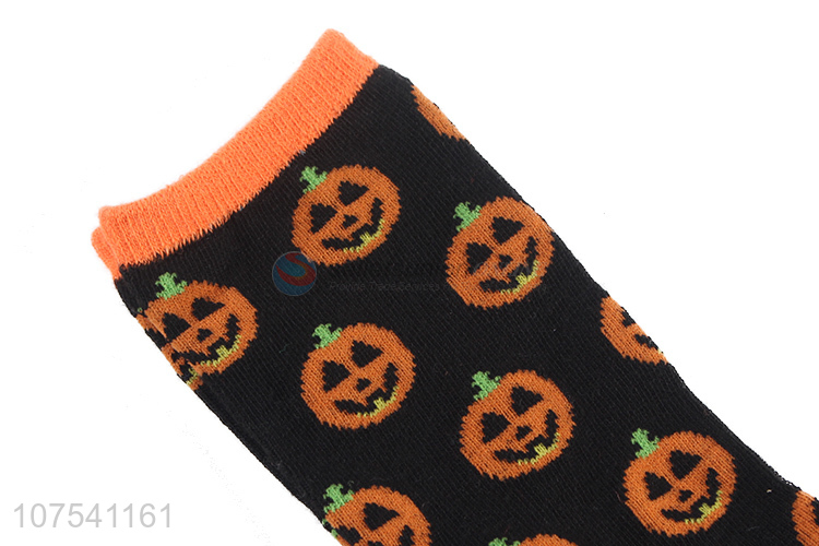 Newest Halloween Pumpkin Pattern Breathable Socks Women Socks