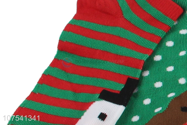 Custom Colorful Christmas Socks Fashion Short Socks For Women