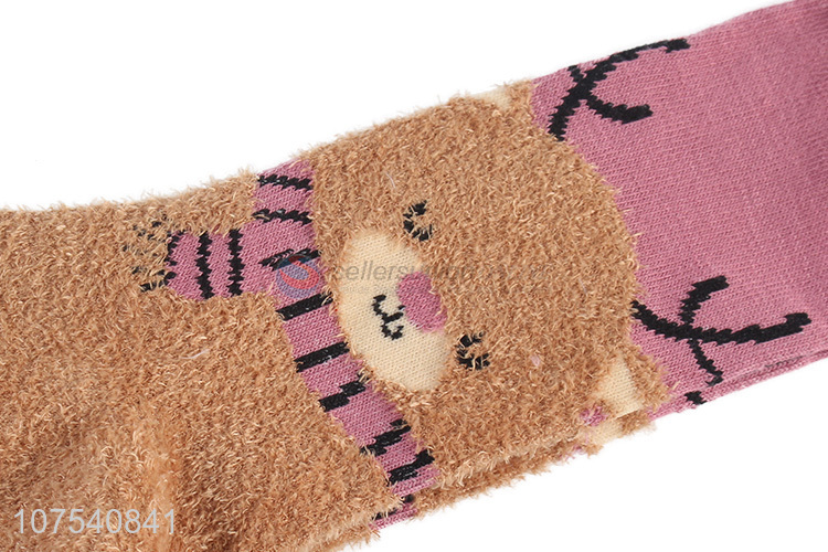 Popular Cartoon Bear Pattern Breathable Socks For Women