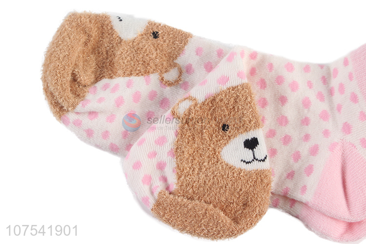 Custom Cartoon Bear Short Socks Ladies Breathable Ankle Socks