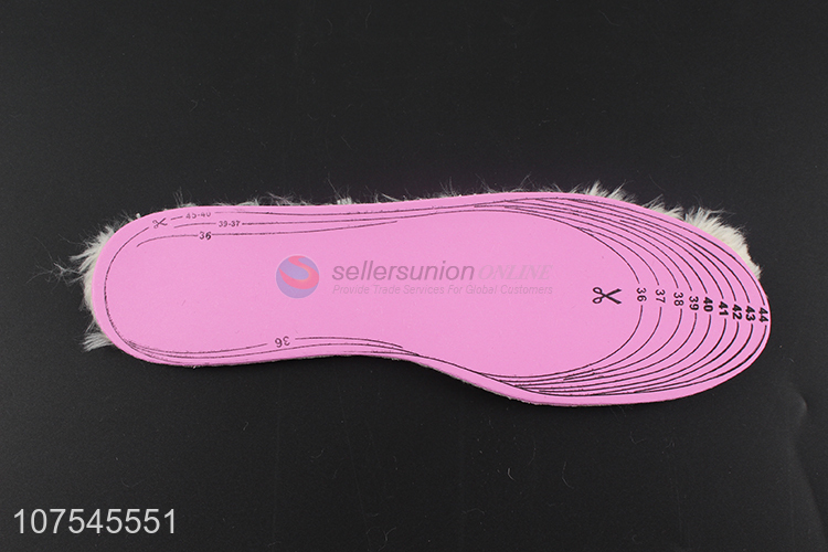Factory Price Colorful Eva Long Polyester Wool Insoles With Size Cut Free
