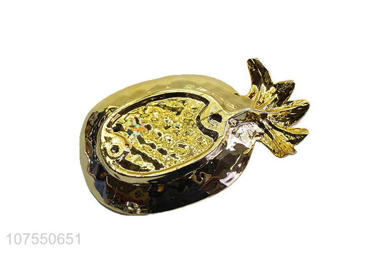 Wholesale Unique Design Ceramic Plate Pineapple Shape Plate