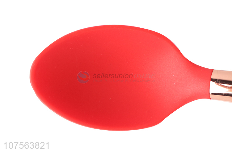 Promotional kitchen products silicone spoon with gold stainless steel handle