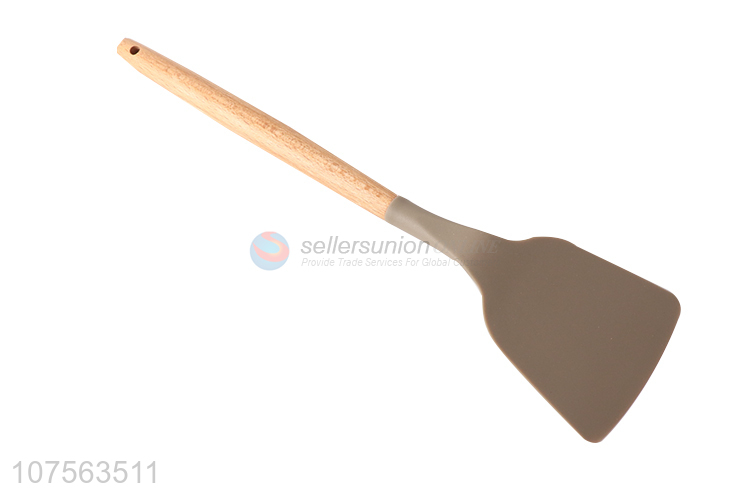 Low price wooden handle silicone spatula kitchen cooking tools