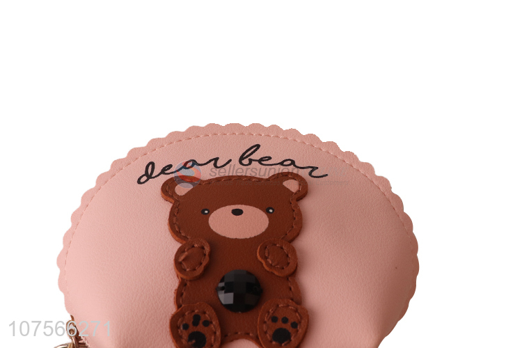 Good quality cute cartoon bear pu leather coin purse coin wallet