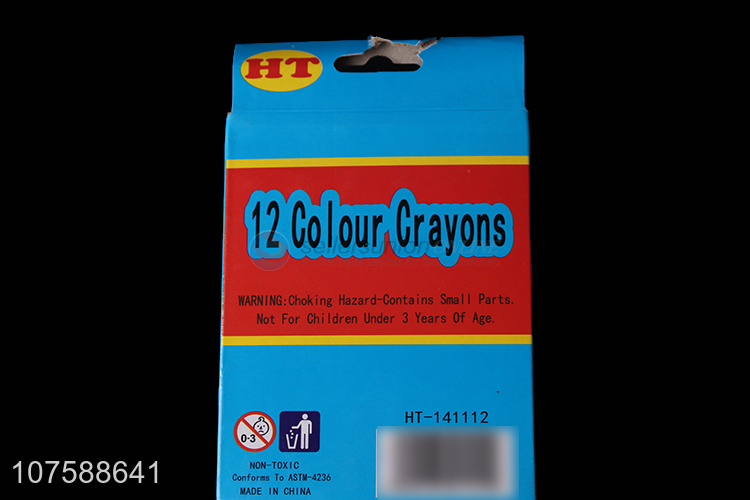 Hot Selling Art Drawing 12 Colors Non-Toxic Wax Crayons