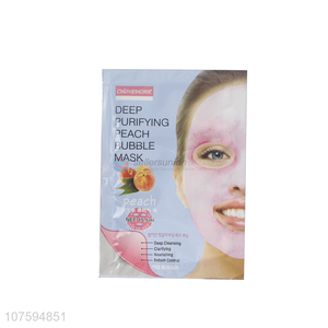 Wholesale Unique Design Deep Purifying Peach Bubble Mask