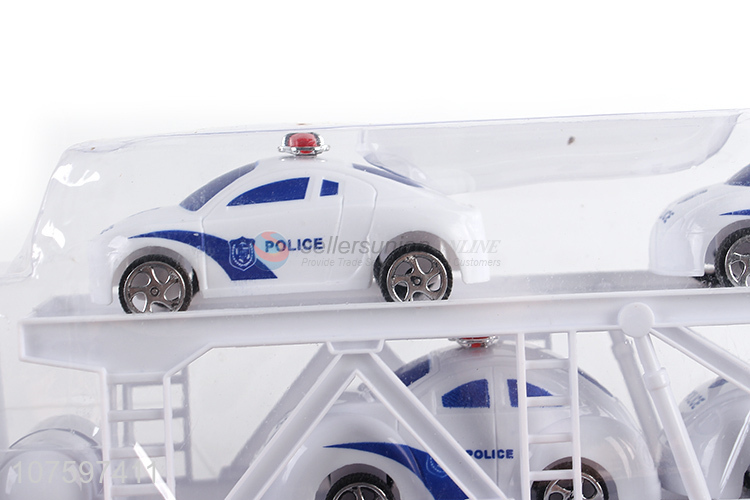 Hot products inertia friction police trailer toy set with police cars