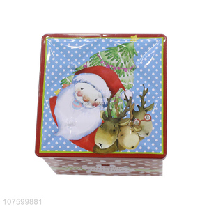 Custom Square Christmas Metal Box Gift Candy Box Storage Box