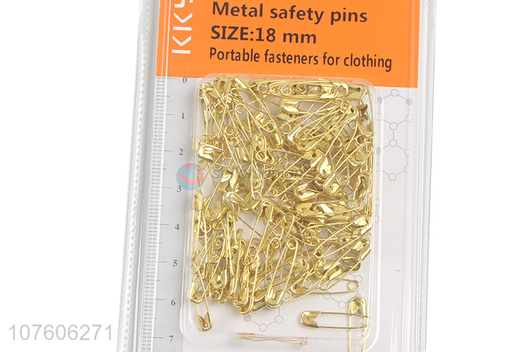 Factory Wholesale 18 mm Golden Metal Safety Pins