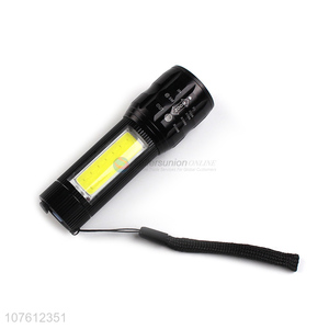 Hot selling rechargeable aluminum flashlight outdoor super bright zoom cob flashlight