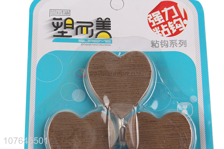 Custom Heart Shape Brown Wall Sticky Hook Fashion Coat Hanger