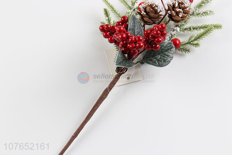 Simulation vase flower arrangement short branches Christmas twig decoration