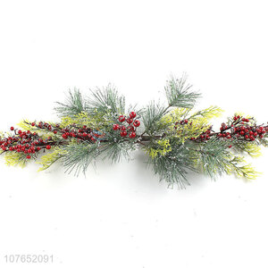 Popular simulation cedar branches Christmas home decoration horns